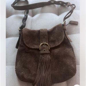Used very good Coach Brown Suede Fringe Tassel, Shoulder Bag or crossbody bag.